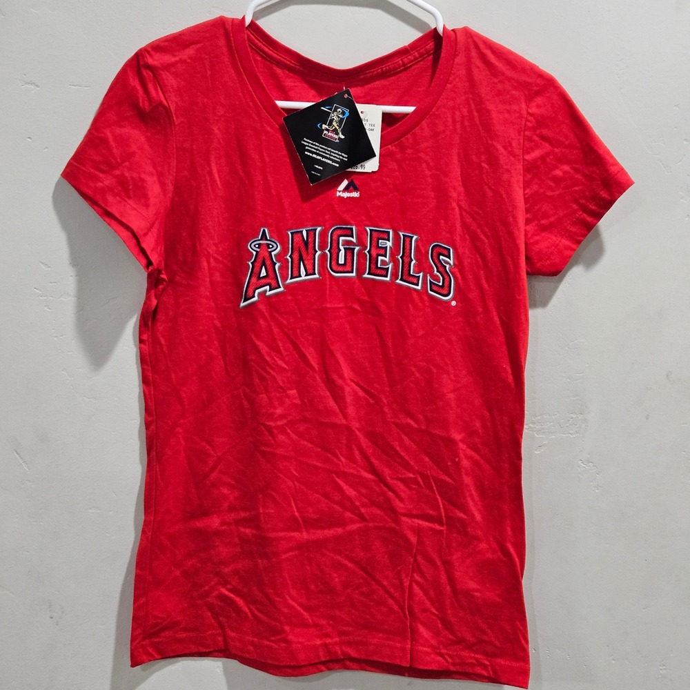 NEW‎ Majestic Los Angeles Angels Womens Size Medium Richards 43 Baseball READ